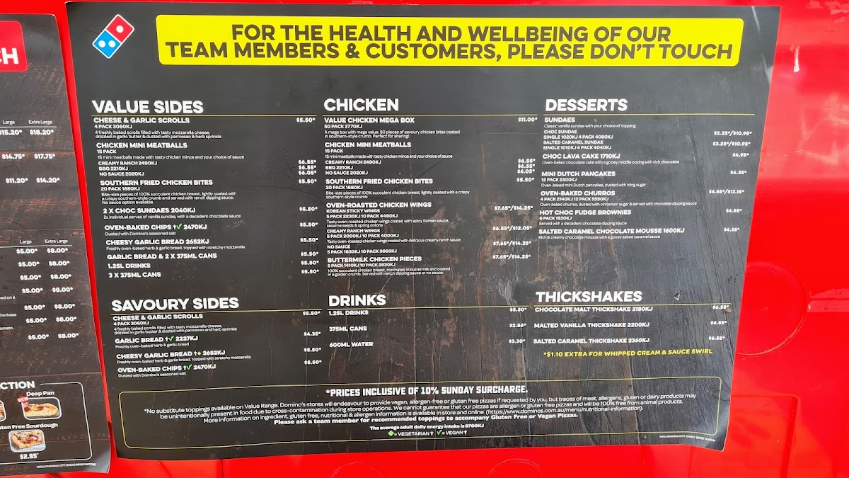 Menu Domino's Pizza Wollongong City-2